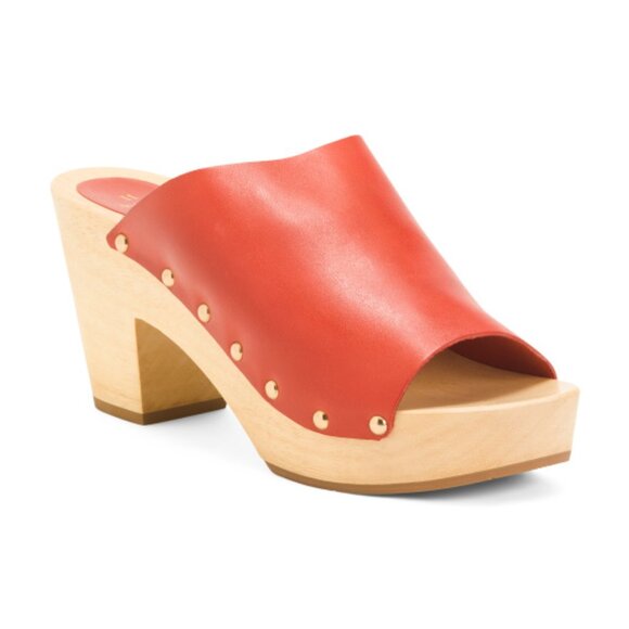 NEW BEEK BEEK Made In Brazil Leather Peacock Heels in red  925 7t3 - Picture 4 of 10